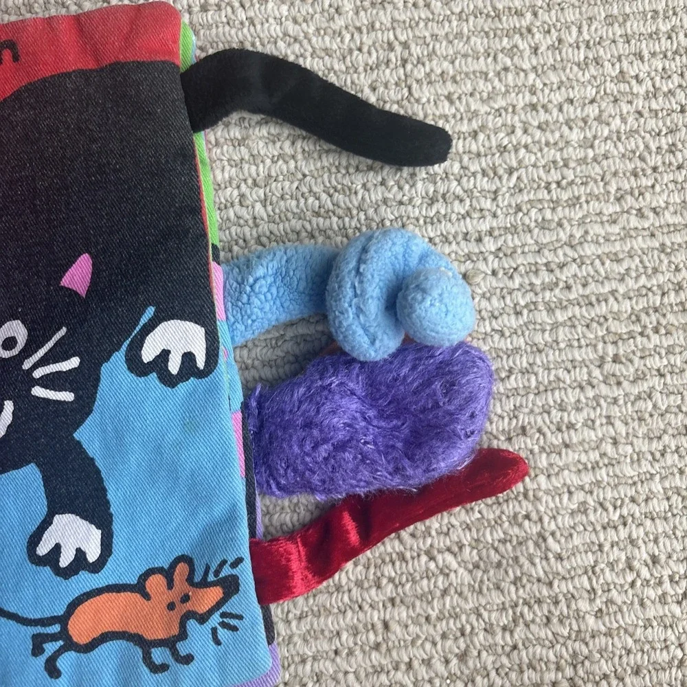 Jellycat Kitty Tails Crinkle Book Retired Baby Sensory Soft Book Cats Toddler 9